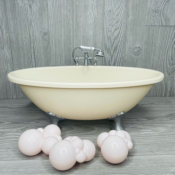 American Girl 18” Claw Foot Bath Tub with Shower Bubbles pretend play set bath - Picture 12 of 12